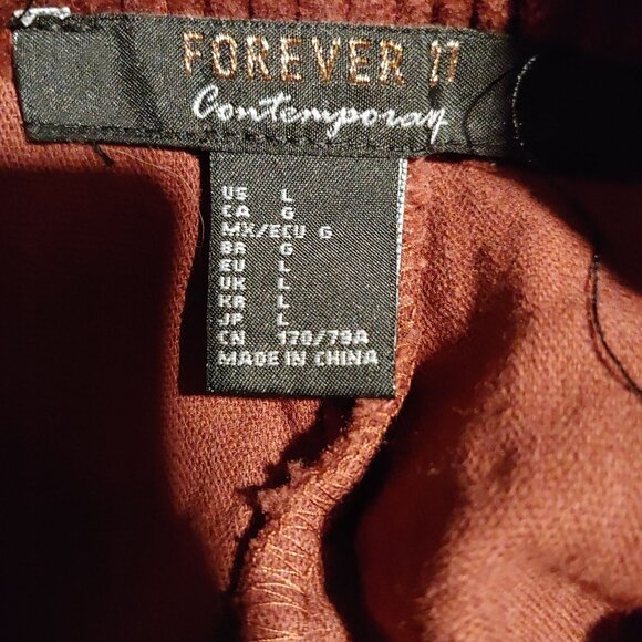 Women Wideleg Chunky Corduroy Crop Pants Granola Girl Contemporary Indie L Berry - Picture 5 of 6